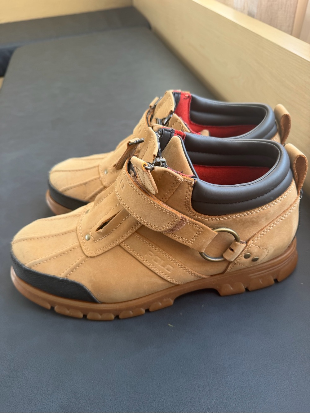 Polo Ralph Lauren Conquest II Leather Duck Boots Tan 9.5D